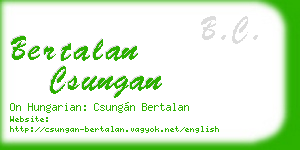 bertalan csungan business card