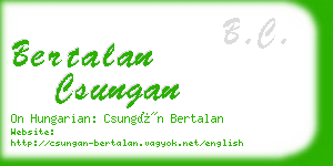 bertalan csungan business card